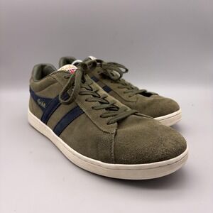 Gola Equipe Shoes Mens Size 11 Suede Olive Green Navy Low Top Fashion Sneakers